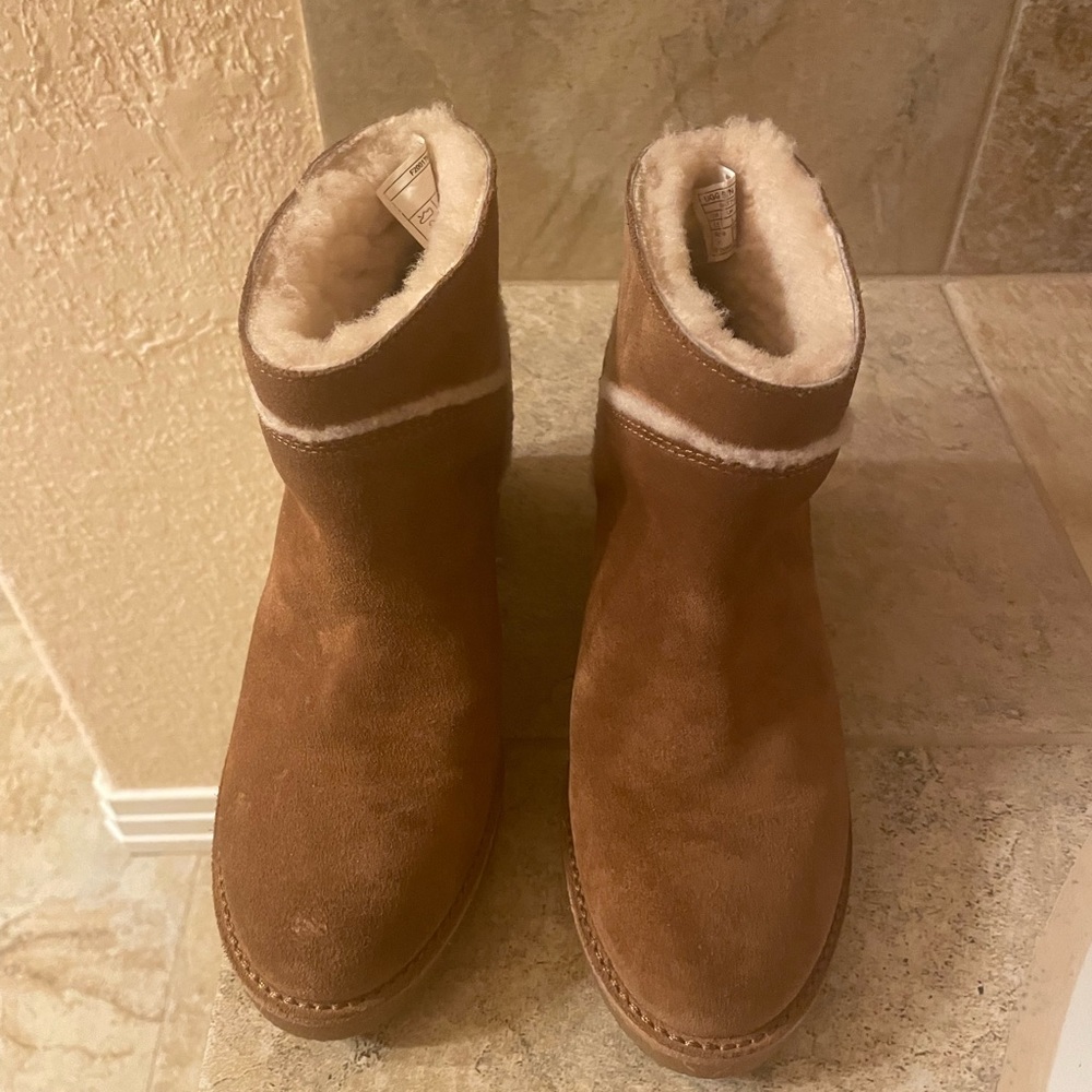 Ugg booties w/ fur trim